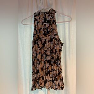 Pleated Tahari Top - Small - Floral Print